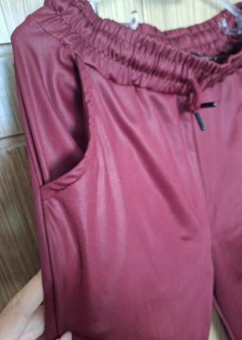 Bordo Salaş Midi Kadın Kumaş Pantolon - Görsel 4