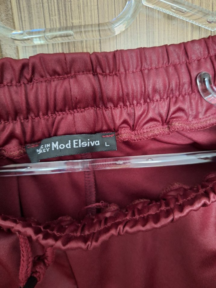 Bordo Salaş Midi Kadın Kumaş Pantolon - Görsel 2