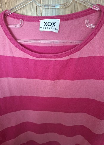 Pembe Çizgili Kadın Tişört - Görsel 3
