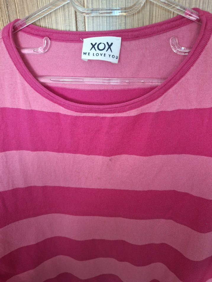 Pembe Çizgili Kadın Tişört - Görsel 3