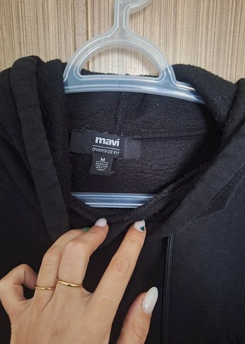 Kadın Siyah Yüksek Yakalı Sweatshirt - Görsel 3