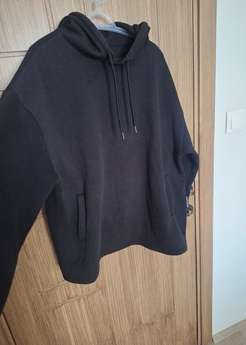 Kadın Siyah Yüksek Yakalı Sweatshirt - Görsel 2