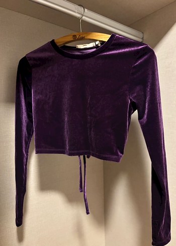 Mor Kadife Uzun Kollu Goth Bluz - Görsel 2