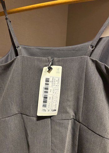 Gri Drapeli Strappy Elbise - Görsel 3