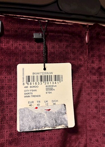 Bordo Mini Etek - Görsel 3