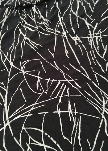 Siyah Beyaz Desenli midi Etek - Görsel 4