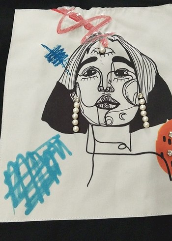 Siyah Baskılı Elbise - Görsel 3