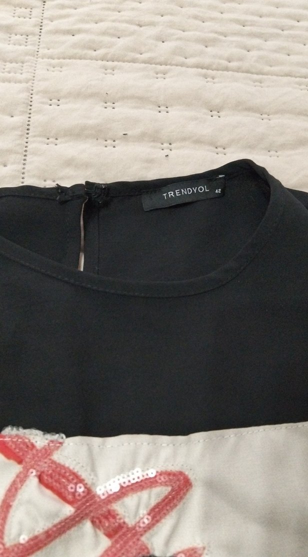 Siyah Baskılı Elbise - Görsel 4