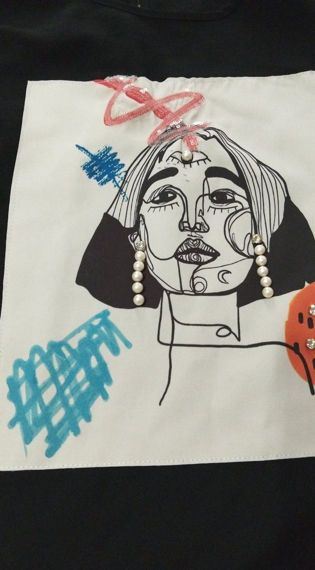 Siyah Baskılı Elbise - Görsel 3