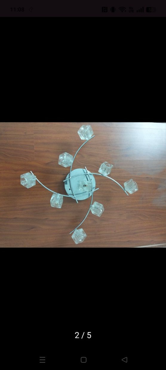 Modern ledli Camlı Tavan Lambası - Görsel 2