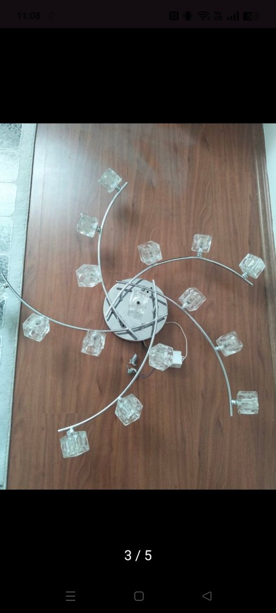 Modern ledli Camlı Tavan Lambası - Görsel 3