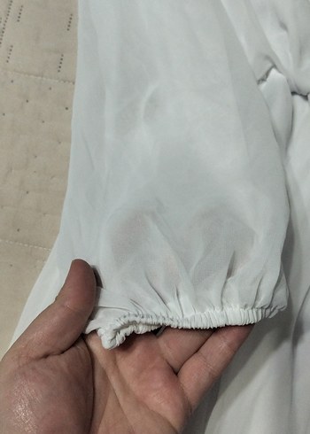 Uzun Beyaz güpürlü nikah elbisesi - Görsel 3