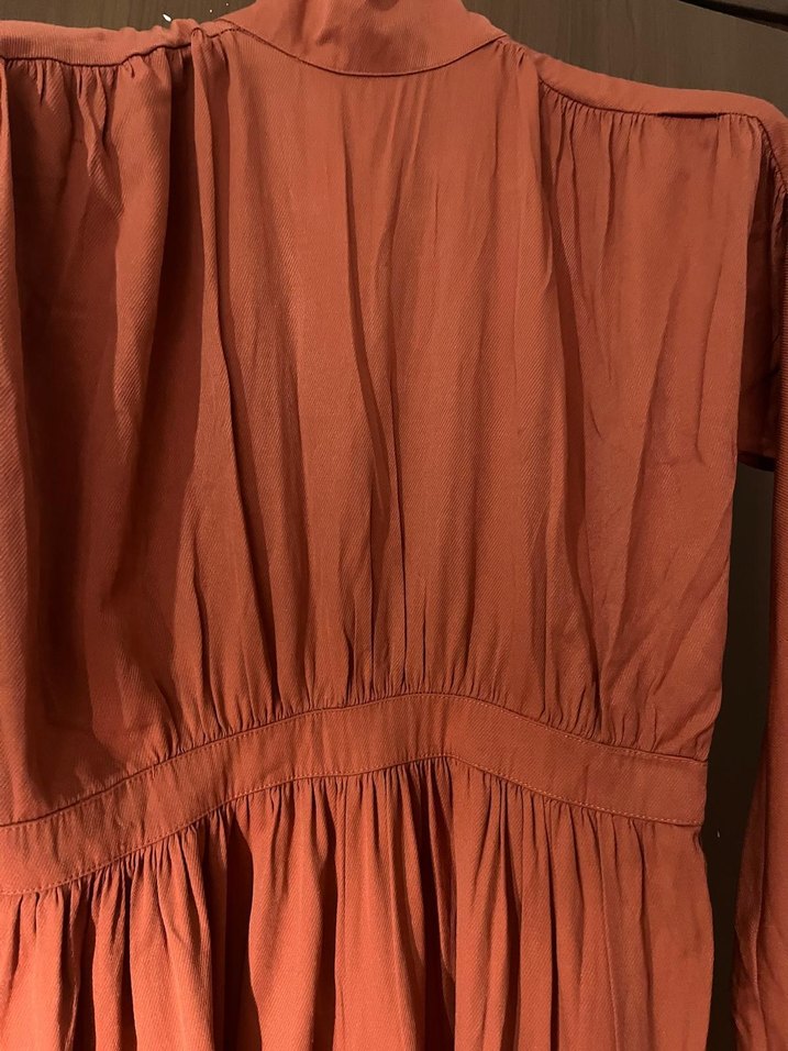 Kadın Kahverengi Uzun Keten Tulum - Görsel 2