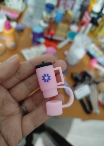 Pembe Boncuklu Stanley termos pipet kapağı - Görsel 2