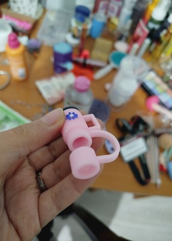 Pembe Boncuklu Stanley termos pipet kapağı - Görsel 3