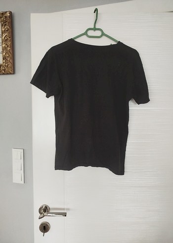 Siyah Baskılı Kısa Kollu Kadın Tişört - Görsel 2