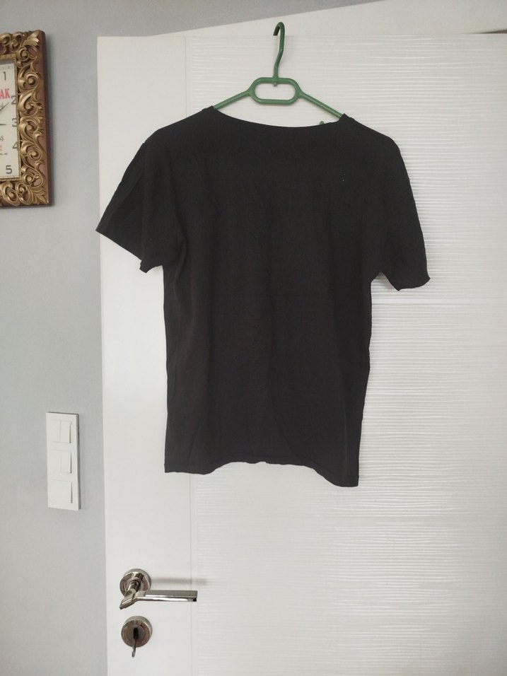 Siyah Baskılı Kısa Kollu Kadın Tişört - Görsel 2