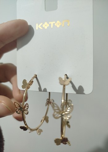 Koton Zincir Detaylı Altın Renk Midi böyle halka küpe - Görsel 2