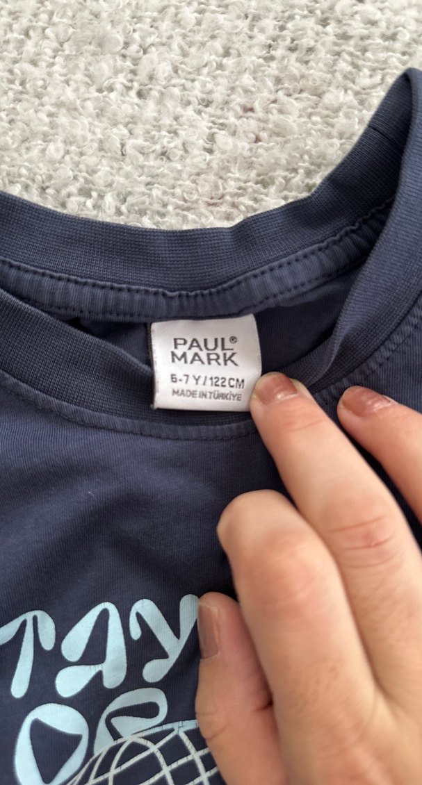 Erkek Çocuk Mavi Baskılı Kısa Kollu Tişört - Görsel 3