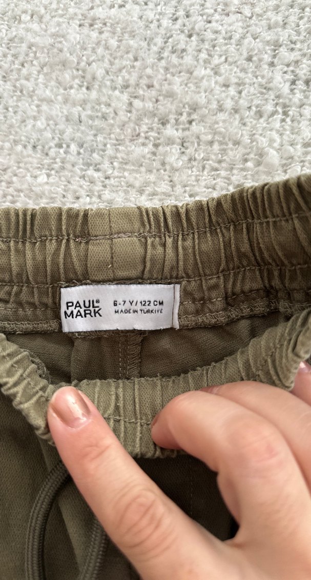 Erkek Çocuk Haki Pamuklu Bol Kesim Şort - Görsel 3