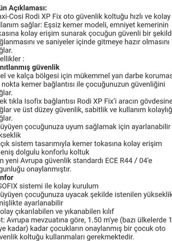 Maxi-Cosi Siyah Çocuk Araba Koltuğu - Görsel 8