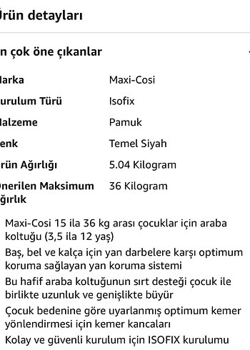 Maxi-Cosi Siyah Çocuk Araba Koltuğu - Görsel 7