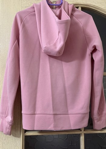 Kadın Pembe Yüksek Yakalı Fermuarlı Sweatshirt - Görsel 2