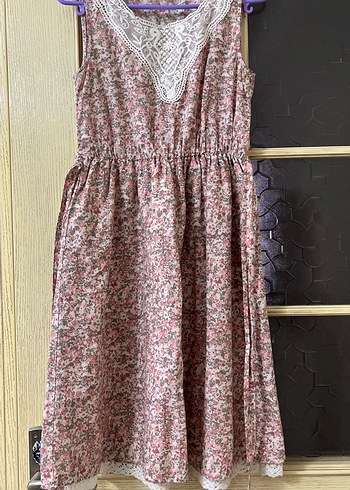 Dantel Detaylı Bohem Midi Elbise - Görsel 2