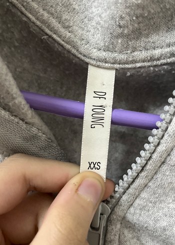 Gri Kadın Fermuarlı Sweatshirt - Görsel 2