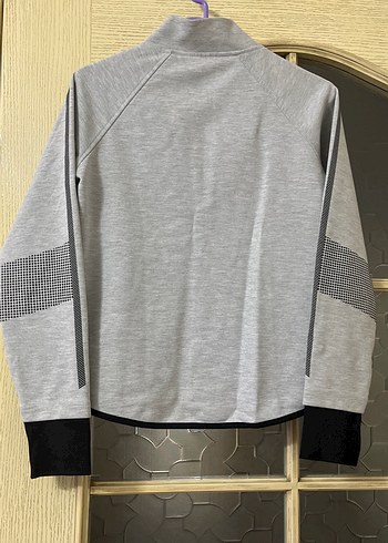 Gri Fermuarlı Kadın Mini Ceket - Görsel 2