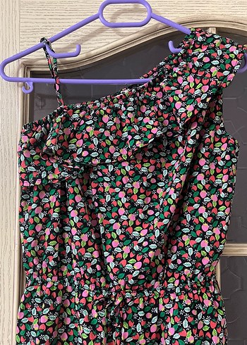 Çiçek Desenli Tek Omuzlu Bohem Tulum - Görsel 3