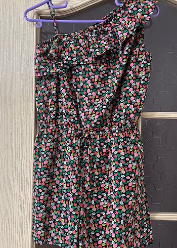 Çiçek Desenli Tek Omuzlu Bohem Tulum - Görsel 2