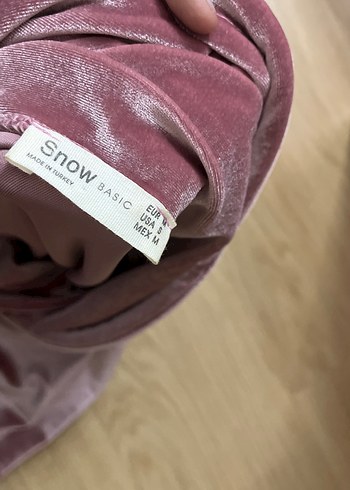 Pembe Kadife Uzun Kollu Salaş Sweatshirt - Görsel 3