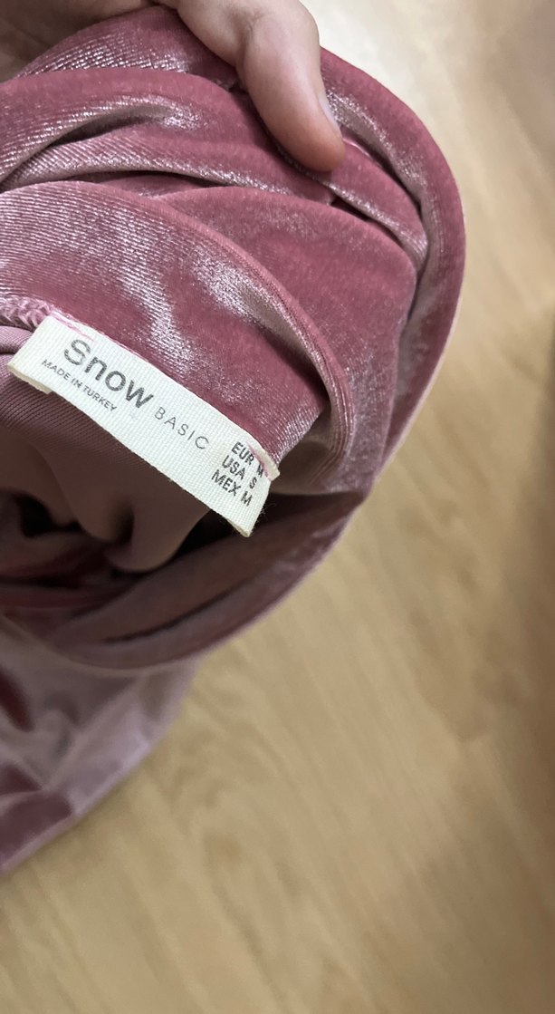 Pembe Kadife Uzun Kollu Salaş Sweatshirt - Görsel 3