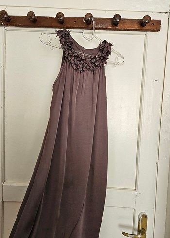 Saten Mini Boy Mor Abiye Elbise - Görsel 2