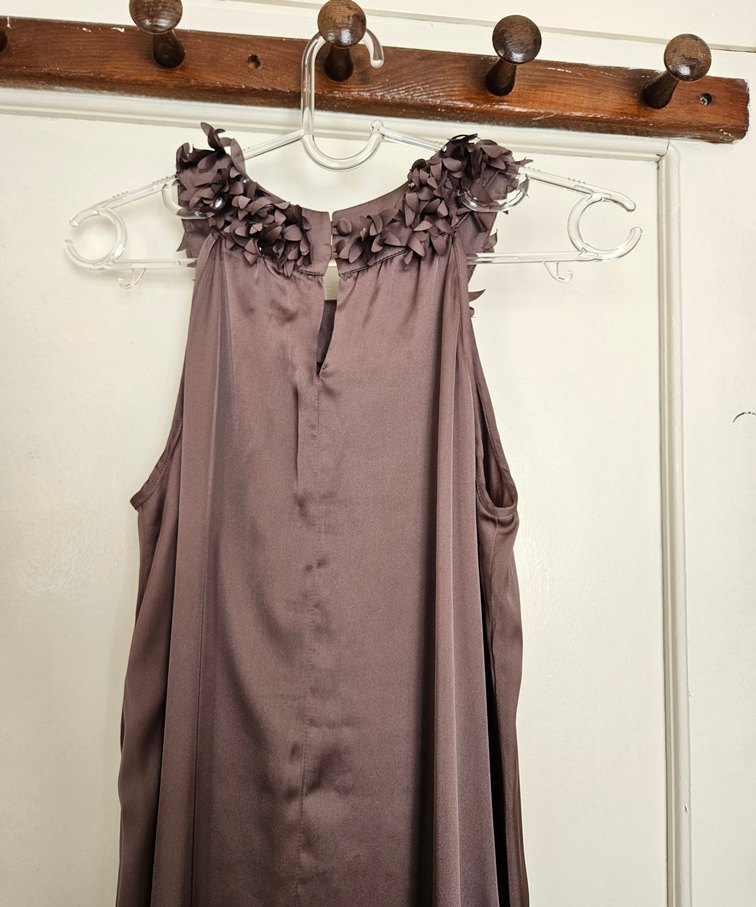 Saten Mini Boy Mor Abiye Elbise - Görsel 4