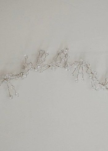 Beyaz Boncuklu Bohem Saç veya Türban Aksesuarı - Görsel 3