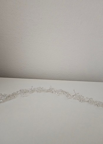 Beyaz Boncuklu Bohem Saç veya Türban Aksesuarı - Görsel 2