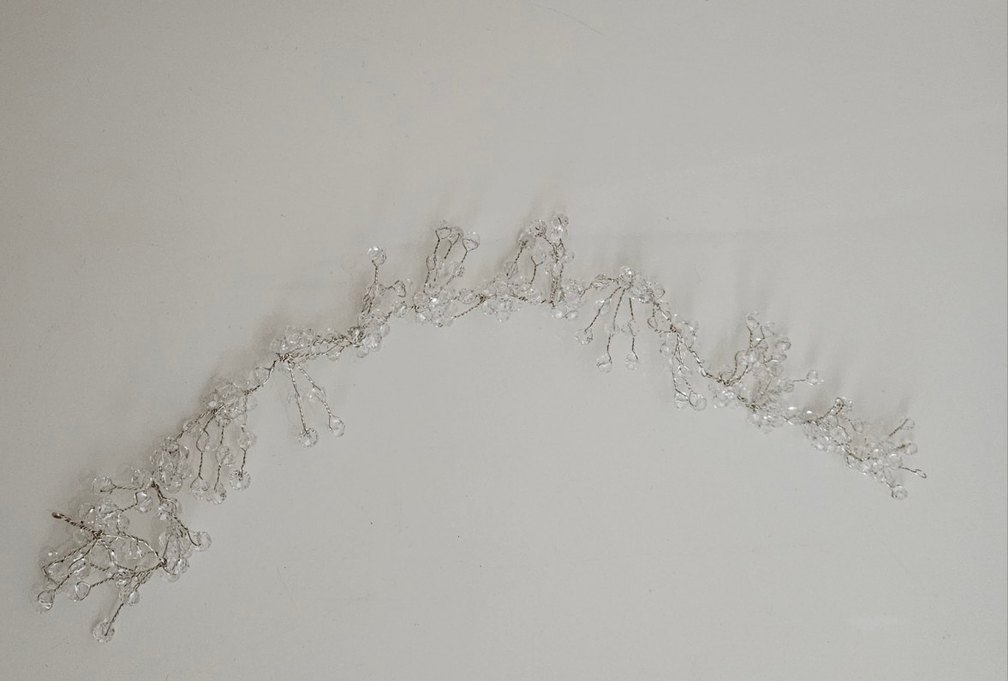 Beyaz Boncuklu Bohem Saç veya Türban Aksesuarı - Görsel 3