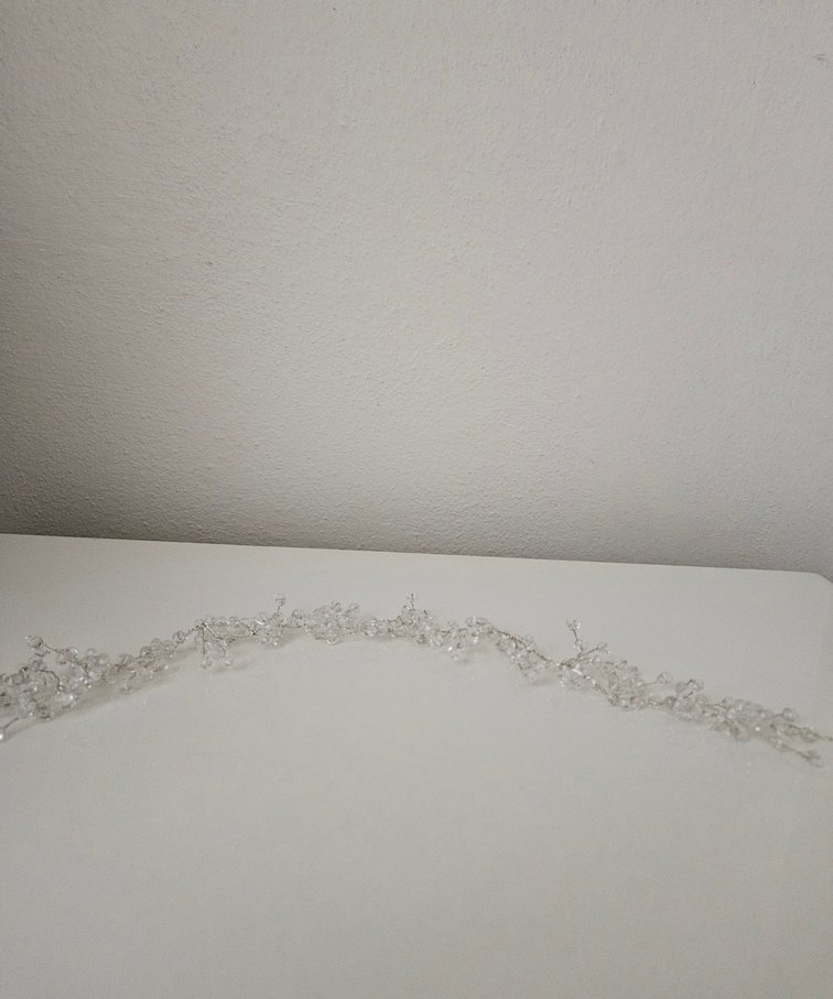 Beyaz Boncuklu Bohem Saç veya Türban Aksesuarı - Görsel 2