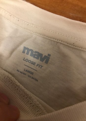 L Mavi krem renk tshirt - Görsel 3