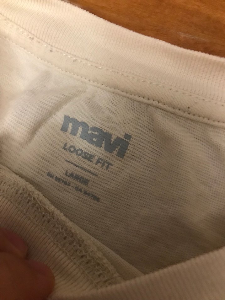 L Mavi krem renk tshirt - Görsel 3