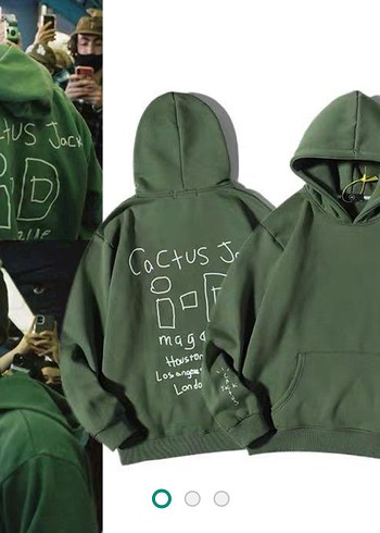 sıfır, cactus jack travis scott L/XL sweatshirt hoodie - Görsel 3