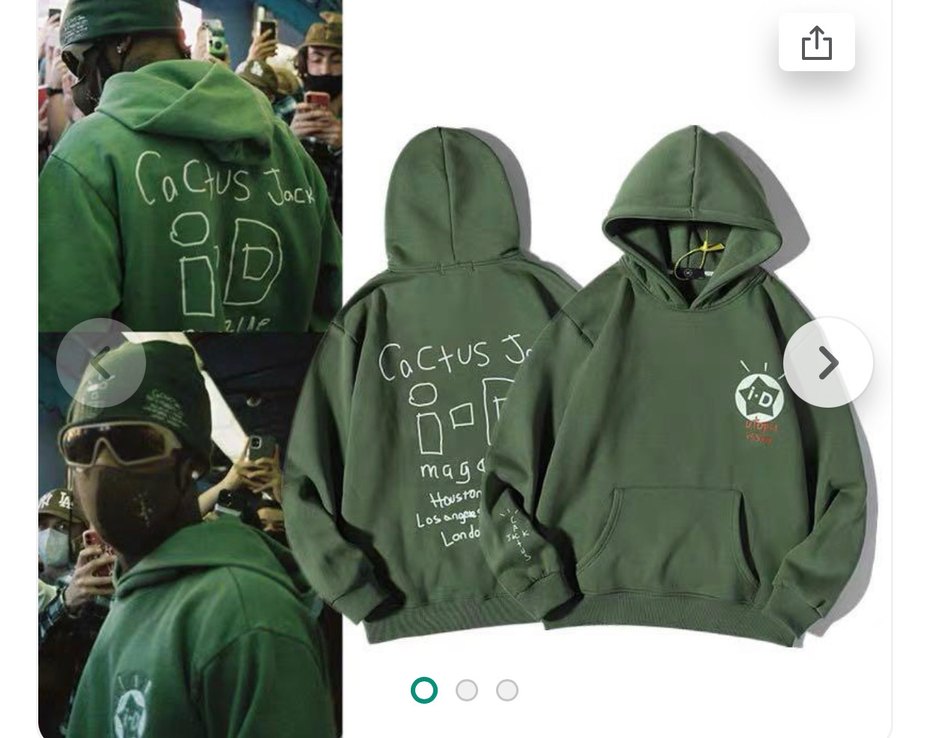 sıfır, cactus jack travis scott L/XL sweatshirt hoodie - Görsel 3