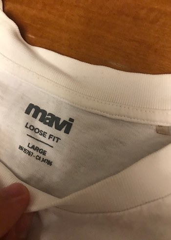 L beyaz Mavi tshirt - Görsel 3