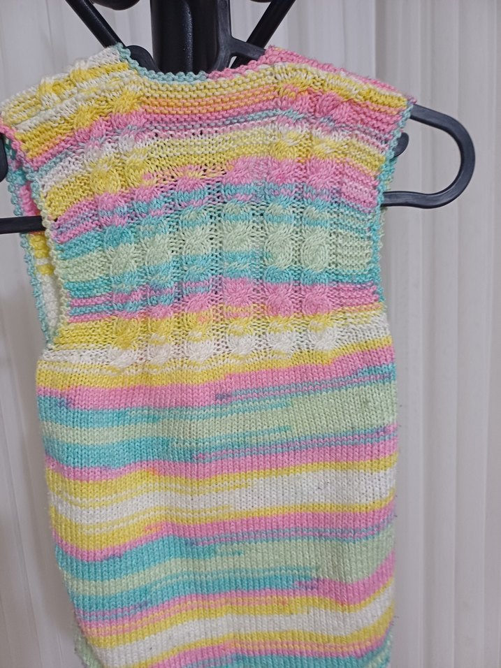 Kız Çocuk Çok Renkli Örgü Yelek - Görsel 4