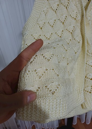 Kız Çocuk Bej Triko V Yaka Süveter - Görsel 2