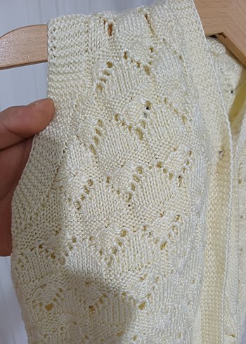 Kız Çocuk Bej Triko V Yaka Süveter - Görsel 8