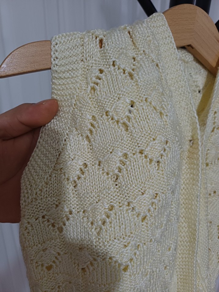 Kız Çocuk Bej Triko V Yaka Süveter - Görsel 5