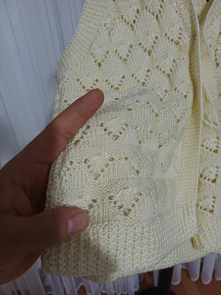 Kız Çocuk Bej Triko V Yaka Süveter - Görsel 2